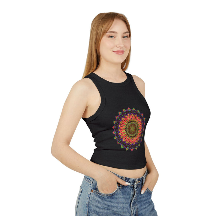 Mandala Racerback Tank Top - Colorful Geometric Design Tank Top - Blululi