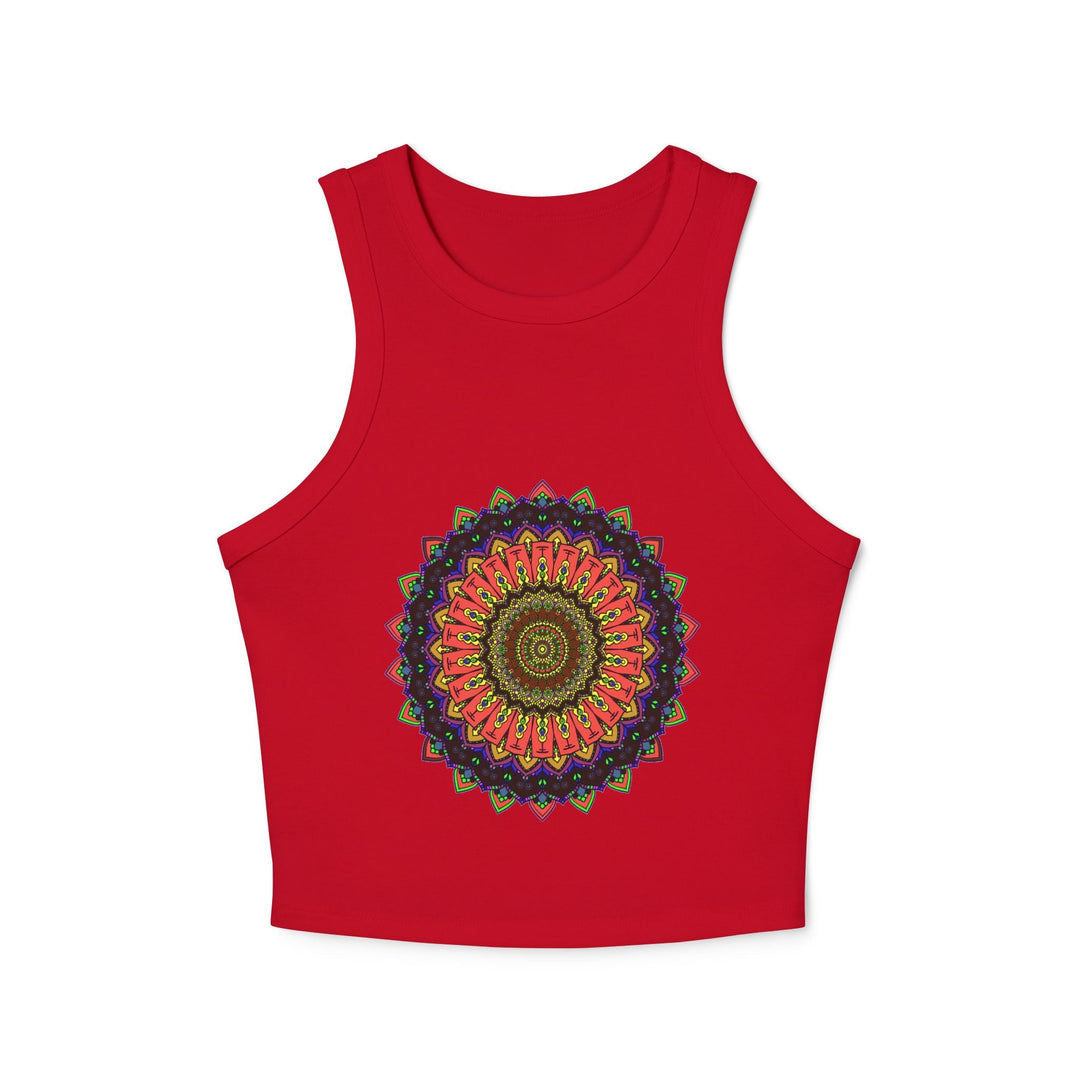 Mandala Racerback Tank Top - Colorful Geometric Design Tank Top - Blululi