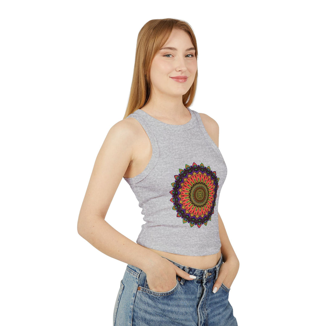 Mandala Racerback Tank Top - Colorful Geometric Design Tank Top - Blululi