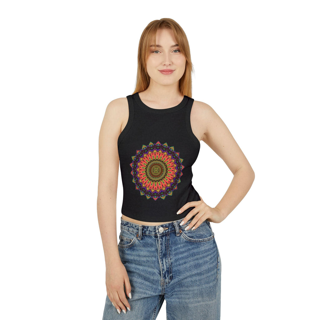 Mandala Racerback Tank Top - Colorful Geometric Design Tank Top - Blululi