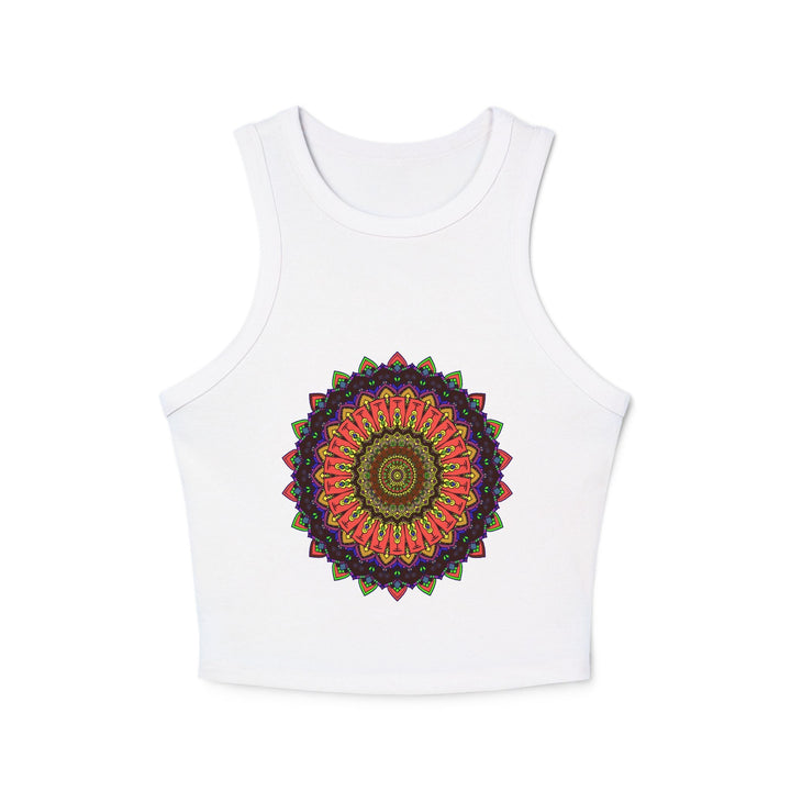 Mandala Racerback Tank Top - Colorful Geometric Design Tank Top - Blululi