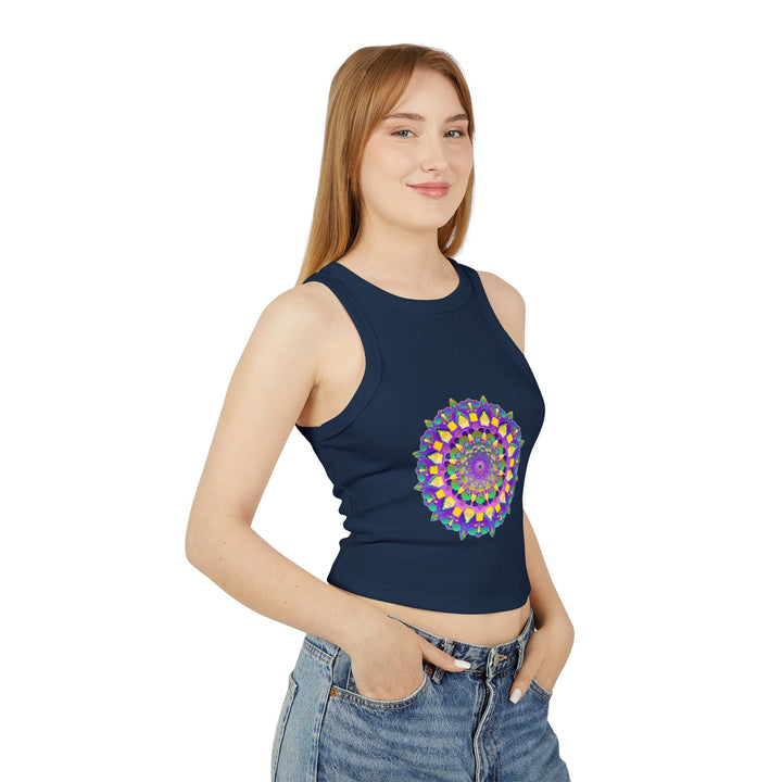 Mandala Racerback Tank Top - Spiritual & Vibrant Tank Top - Blululi