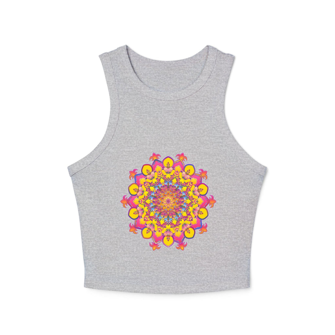 Mandala Racerback Tank Top - Vibrant Floral Design Tank Top - Blululi