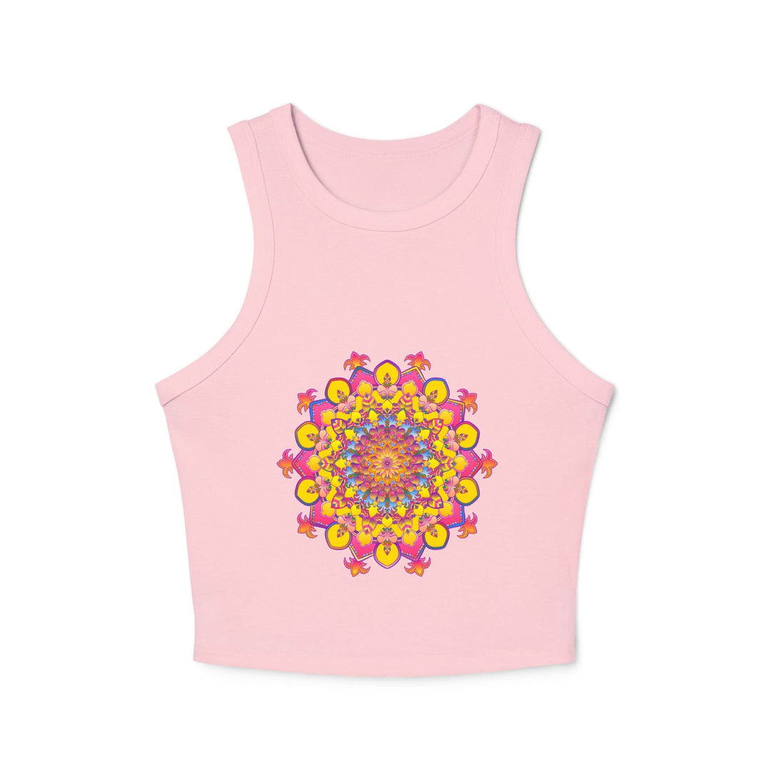 Mandala Racerback Tank Top - Vibrant Floral Design Tank Top - Blululi