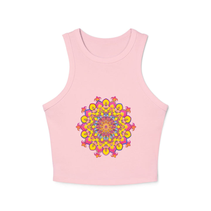 Mandala Racerback Tank Top - Vibrant Floral Design Tank Top - Blululi