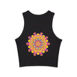 Mandala Racerback Tank Top - Vibrant Floral Design Tank Top - Blululi