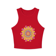Mandala Racerback Tank Top - Vibrant Floral Design Tank Top - Blululi