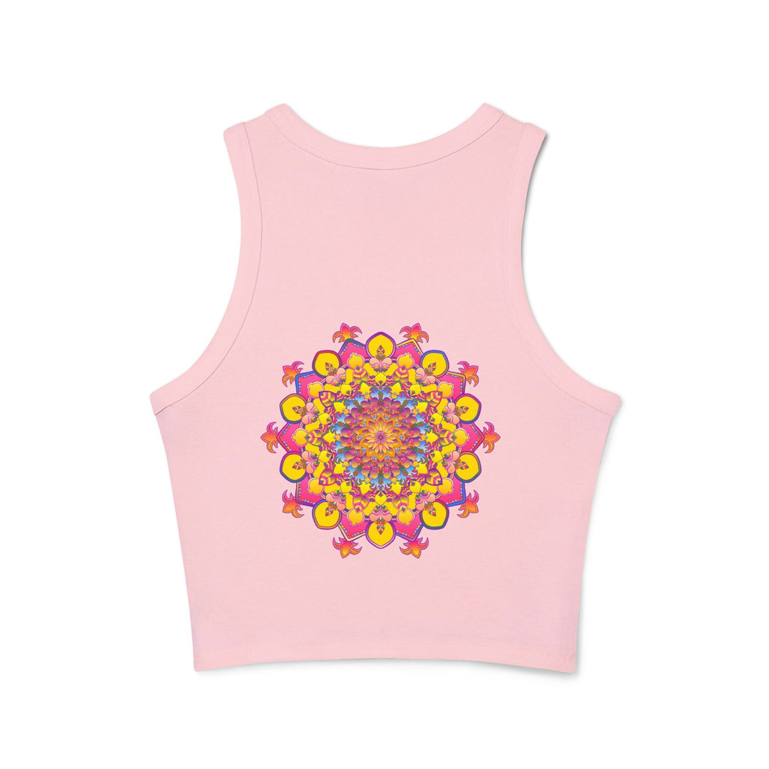 Mandala Racerback Tank Top - Vibrant Floral Design Tank Top - Blululi