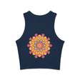 Mandala Racerback Tank Top - Vibrant Floral Design Tank Top - Blululi