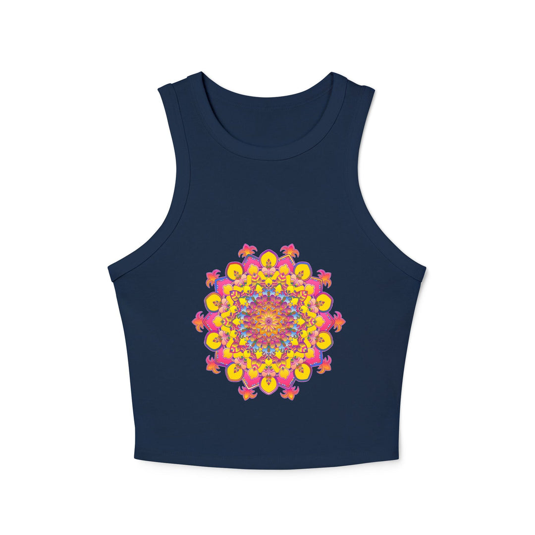 Mandala Racerback Tank Top - Vibrant Floral Design Tank Top - Blululi