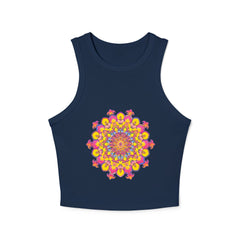 Mandala Racerback Tank Top - Vibrant Floral Design Tank Top - Blululi