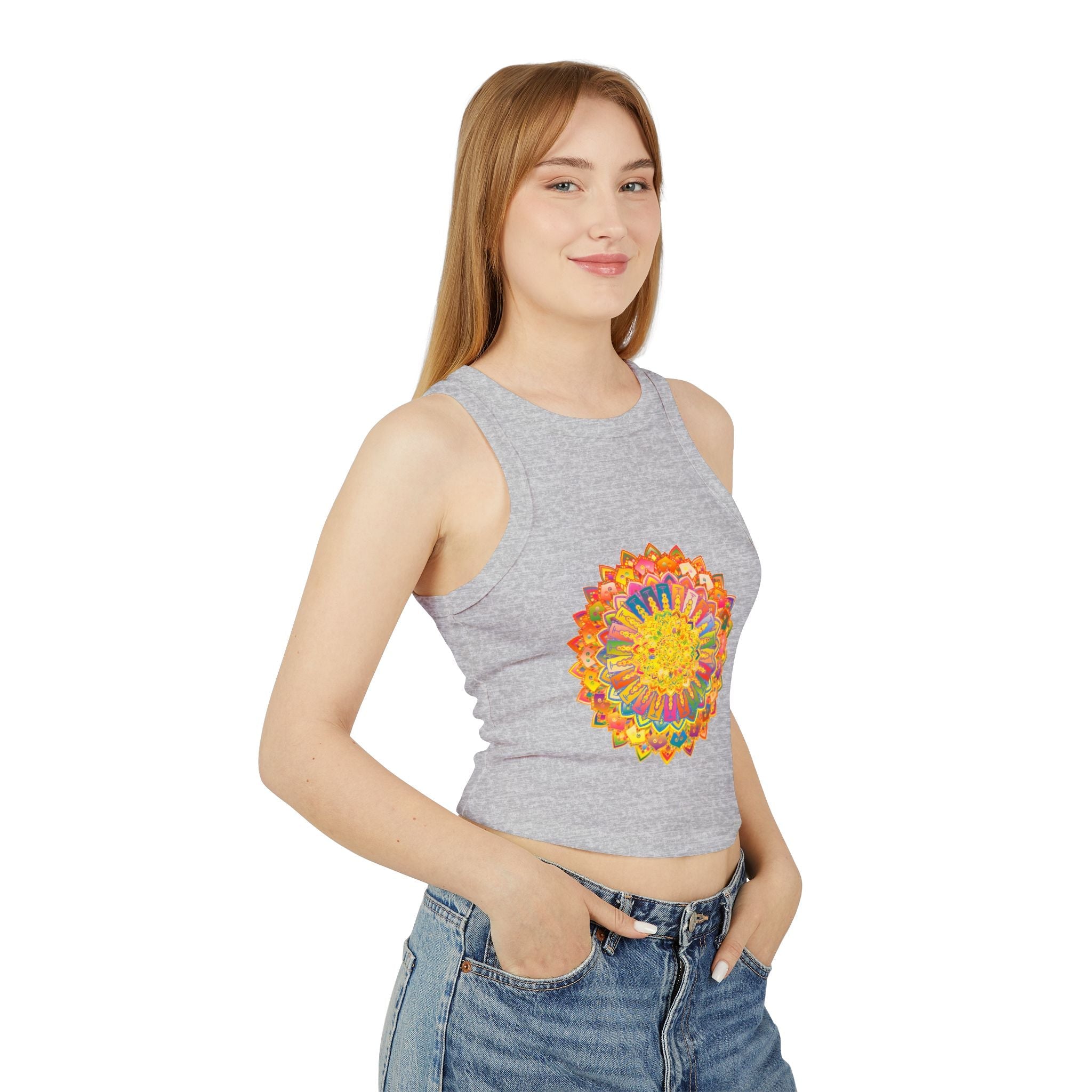 Mandala Racerback Tank Top - Yoga & Meditation Tank Top - Blululi