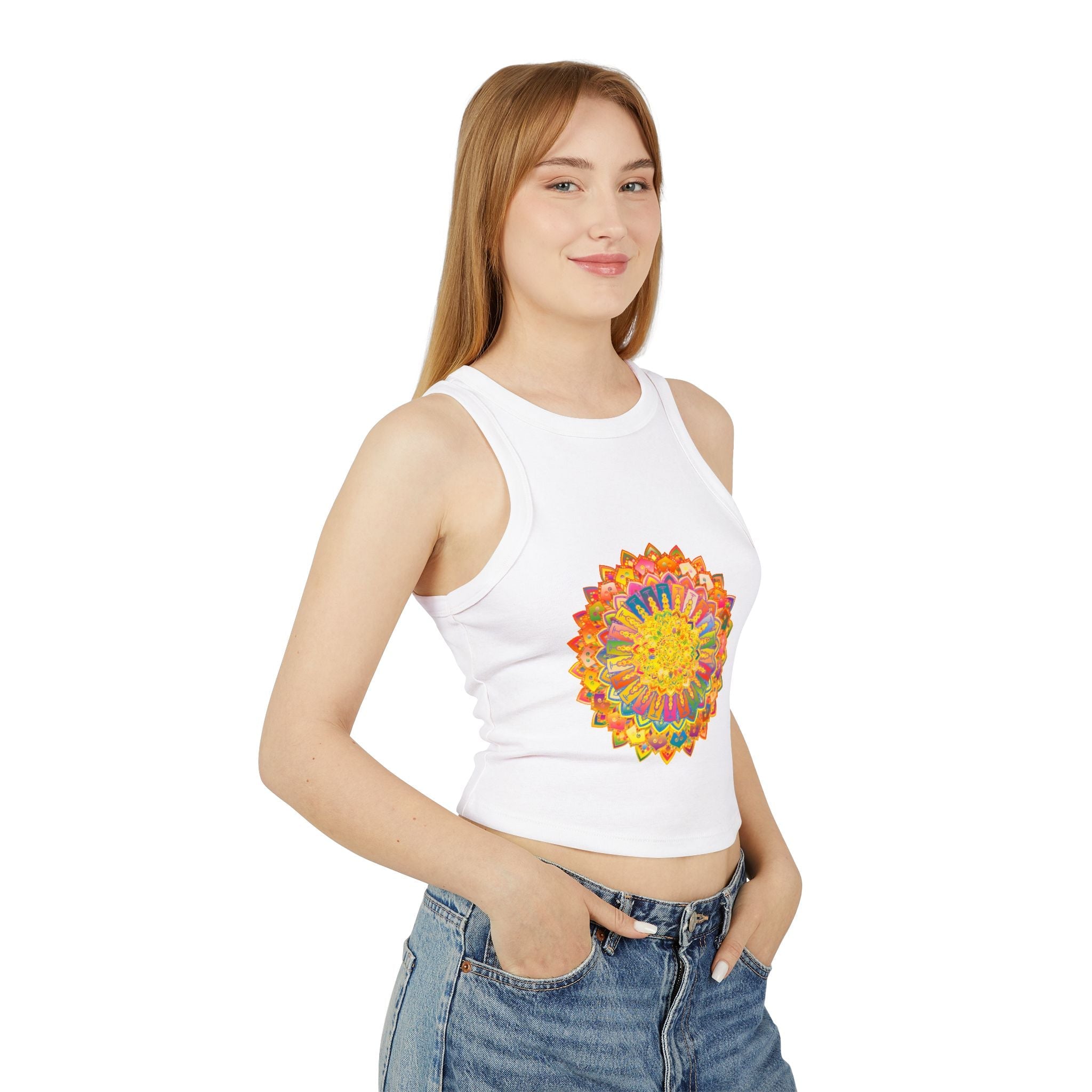 Mandala Racerback Tank Top - Yoga & Meditation Tank Top - Blululi