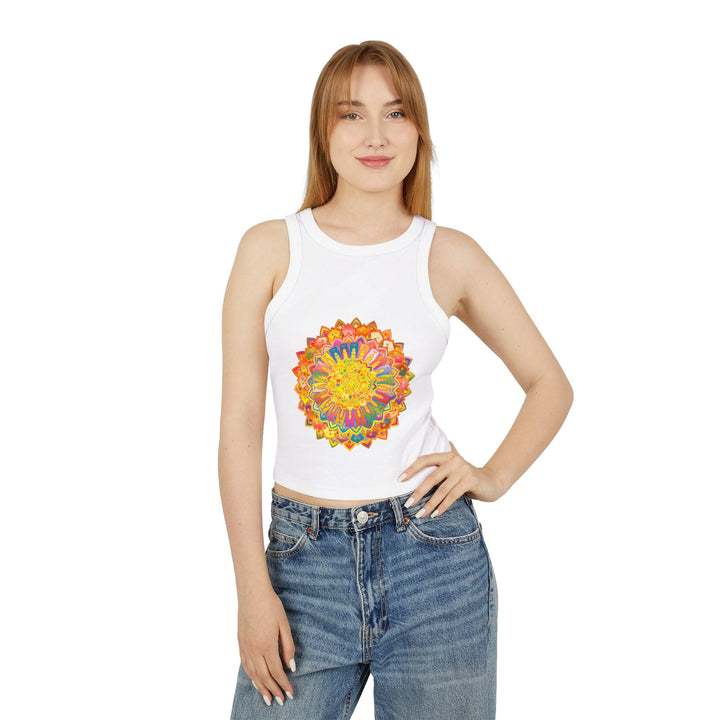 Mandala Racerback Tank Top - Yoga & Meditation Tank Top - Blululi