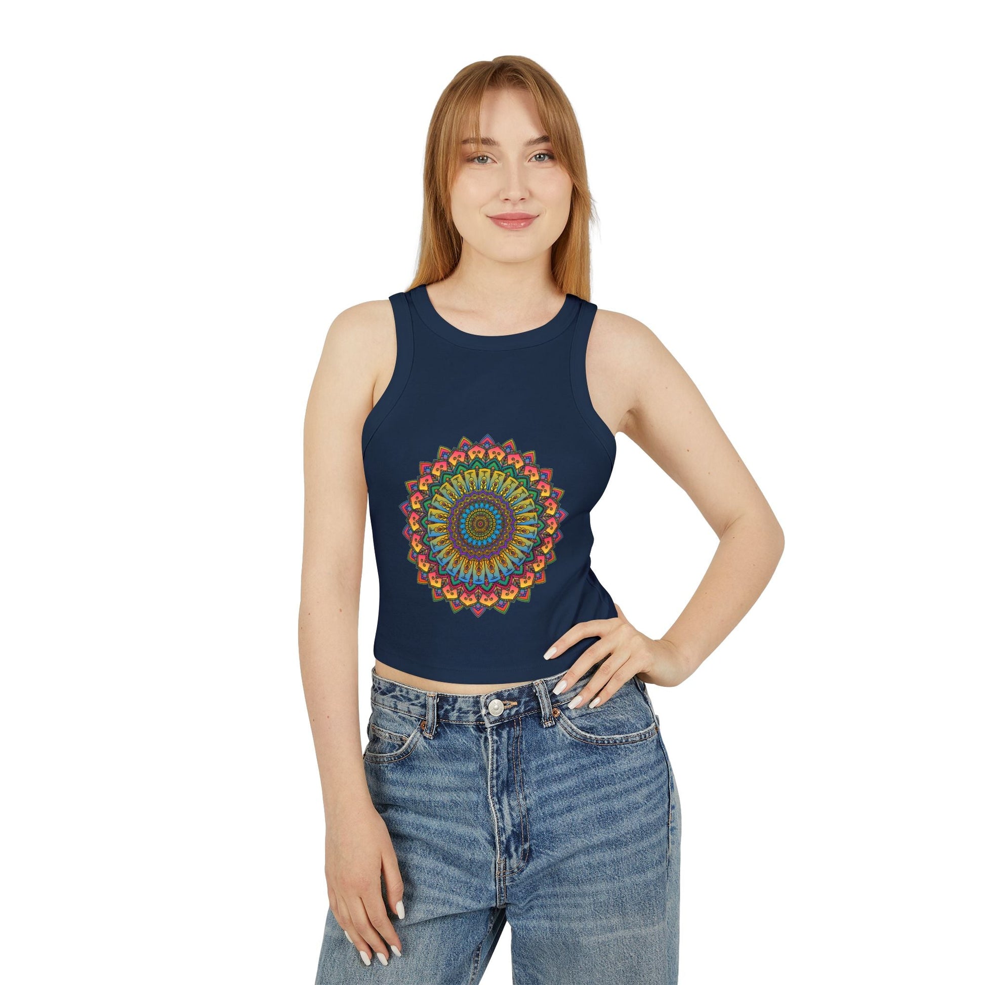 Mandala Racerback Tank Top - Yoga & Meditation Tank Top - Blululi