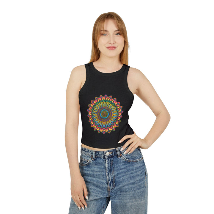 Mandala Racerback Tank Top - Yoga & Meditation Tank Top - Blululi