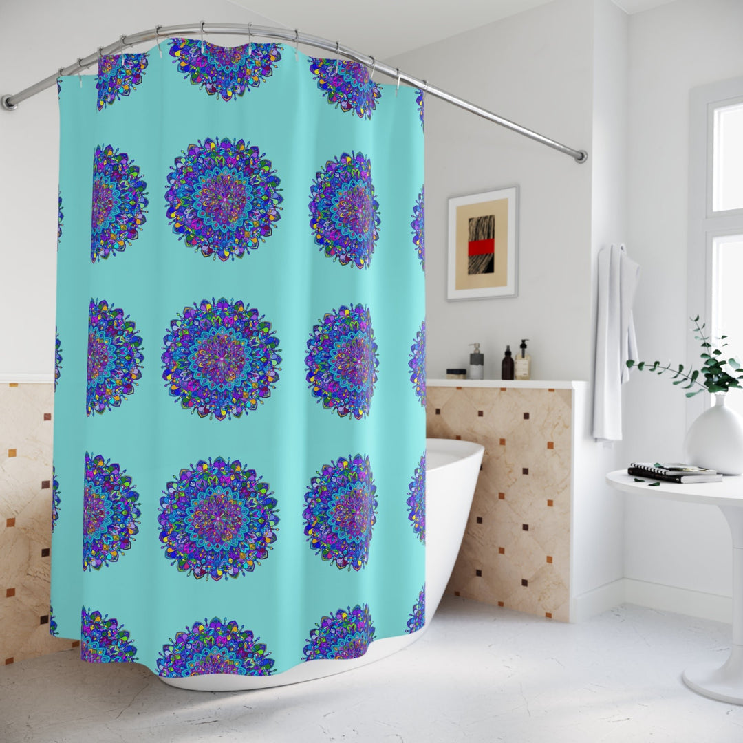 Mandala Shower Curtains - Blue Hand - Drawn Design Home Decor - Blululi