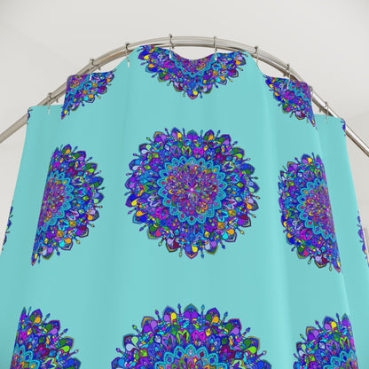 Mandala Shower Curtains - Blue Hand - Drawn Design Home Decor - Blululi