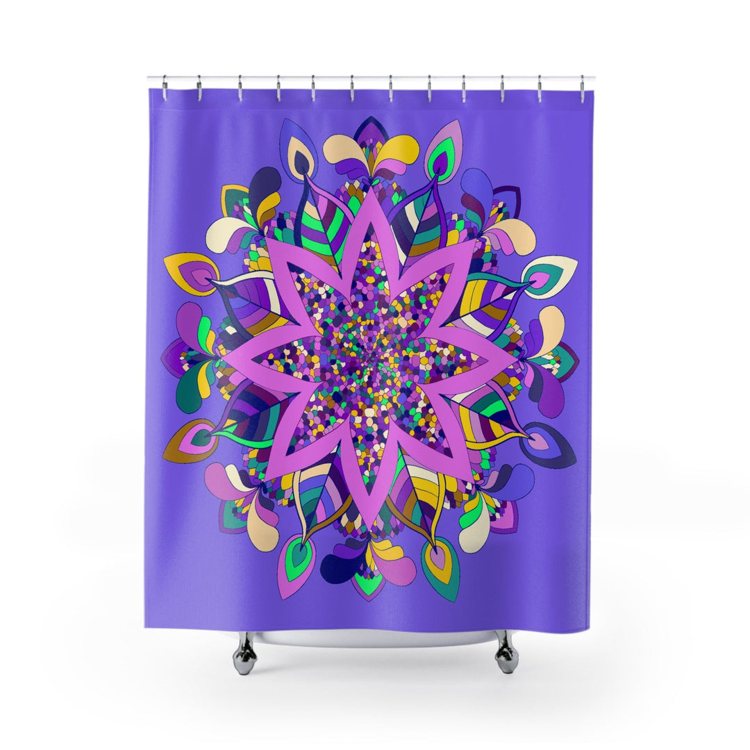 Mandala Shower Curtains - Hand Drawn Purple Design - Standard Size Home Decor - Blululi