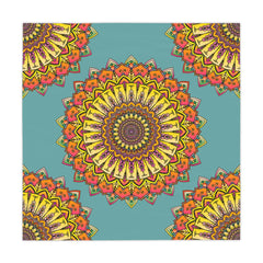 Mandala Tablecloth - Colorful Floral Design, Sage Green Home Decor - Blululi