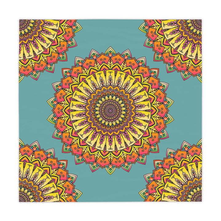 Mandala Tablecloth - Colorful Floral Design, Sage Green Home Decor - Blululi