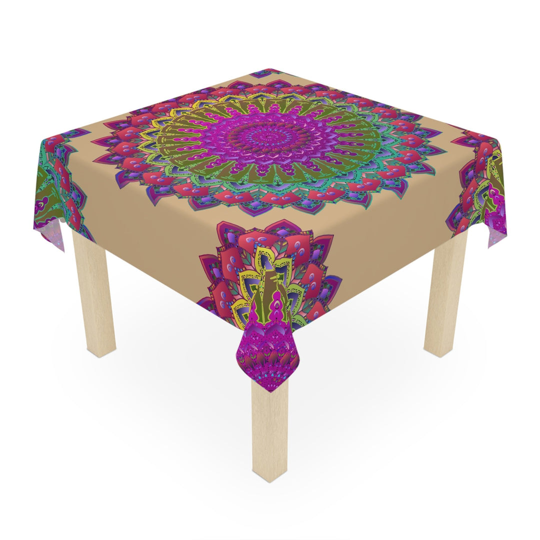 Mandala Tablecloth - Pink & Red Geometric Design Home Decor - Blululi