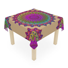 Mandala Tablecloth - Pink & Red Geometric Design Home Decor - Blululi