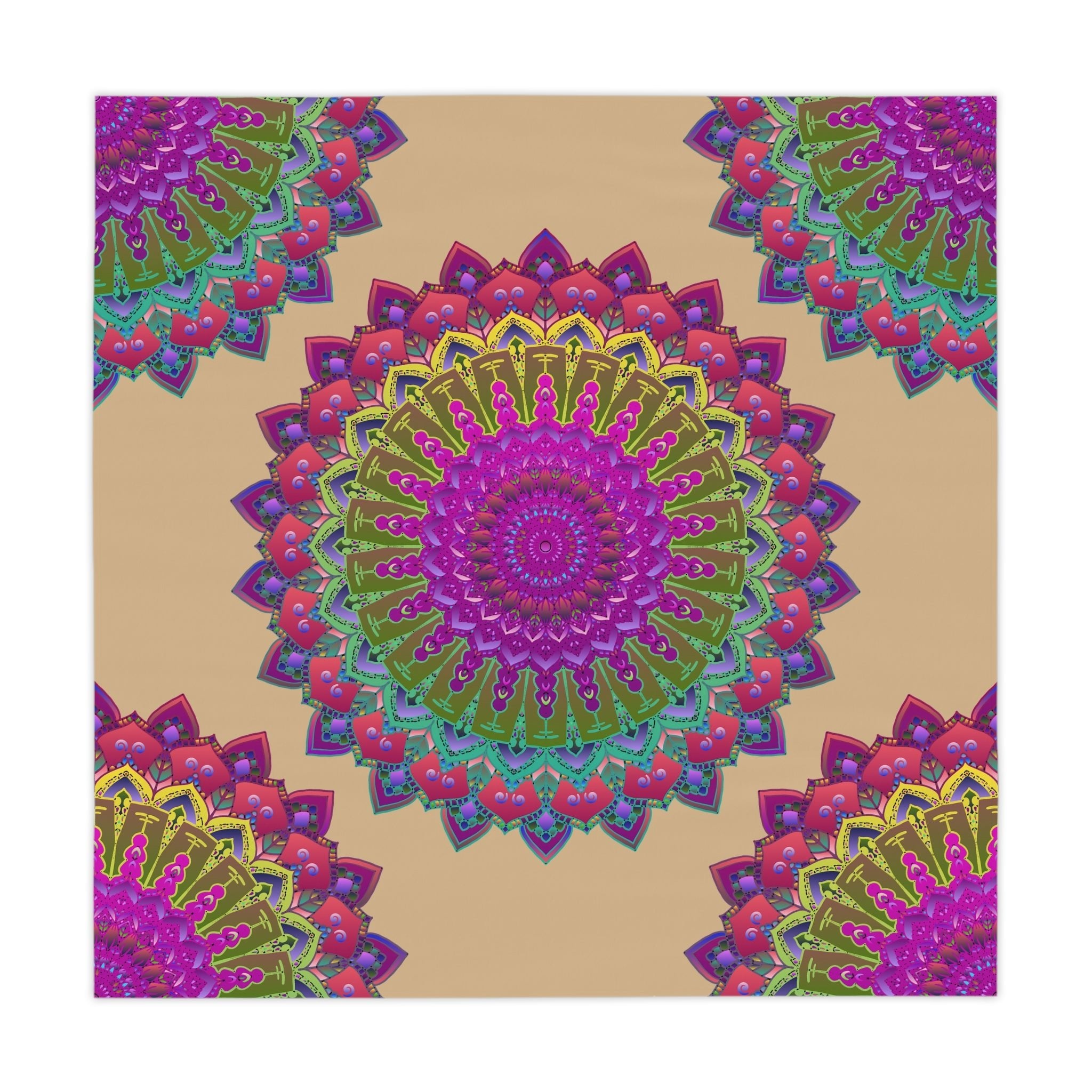 Mandala Tablecloth - Pink & Red Geometric Design Home Decor - Blululi