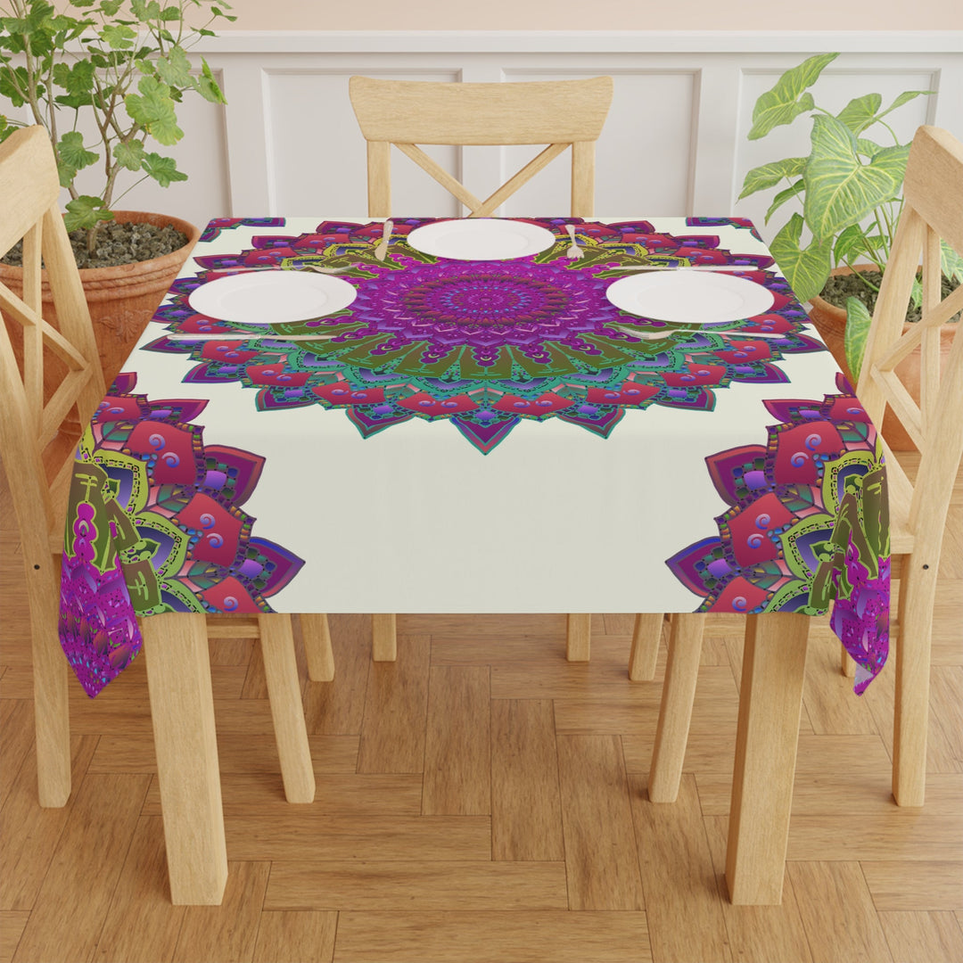 Mandala Tablecloth - Pink, Red, Green, Blue Home Decor - Blululi