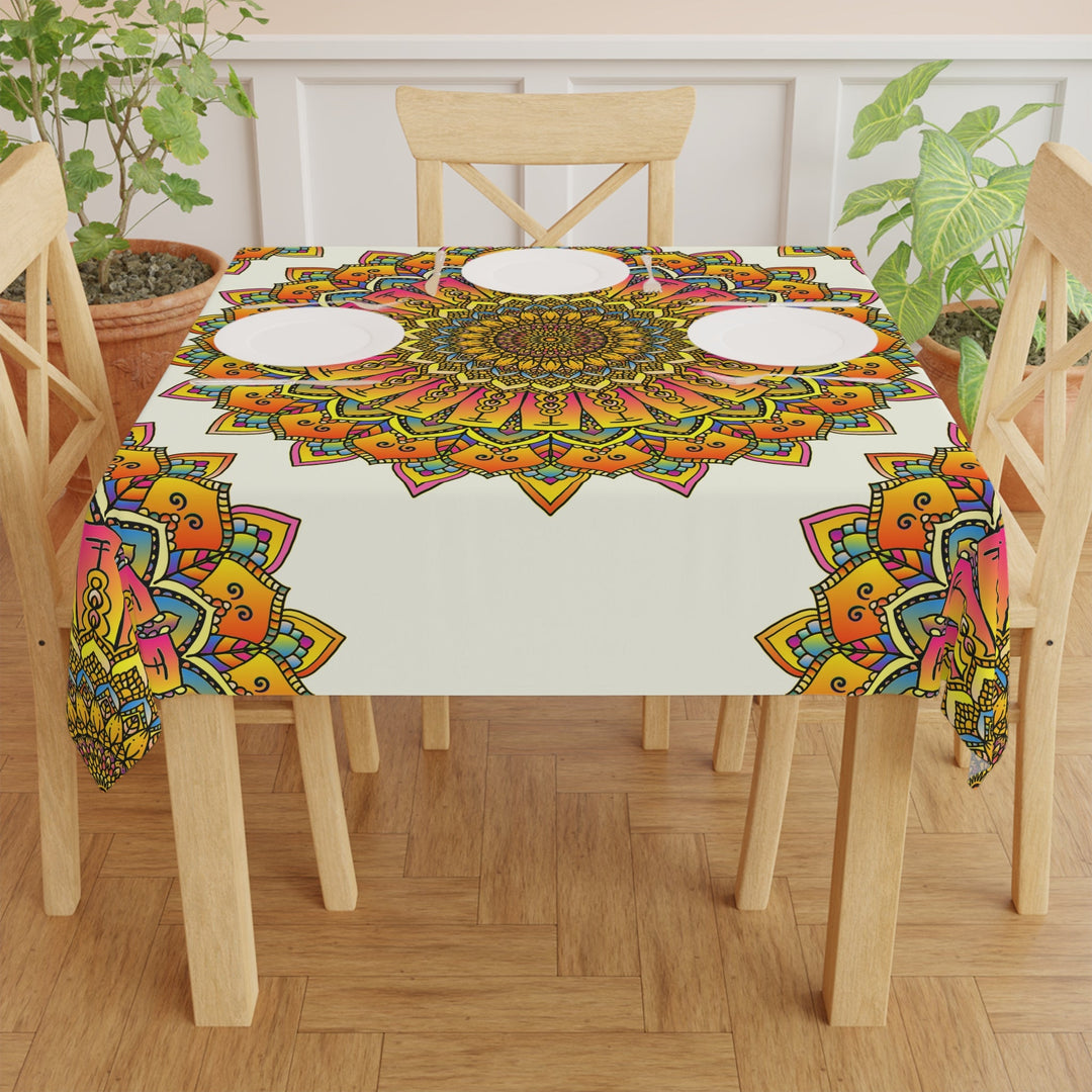 Mandala Tablecloth - Vibrant Floral Design Home Decor - Blululi