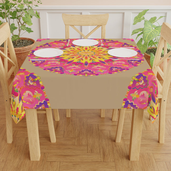 Mandala Tablecloth - Vibrant Floral Design Home Decor - Blululi