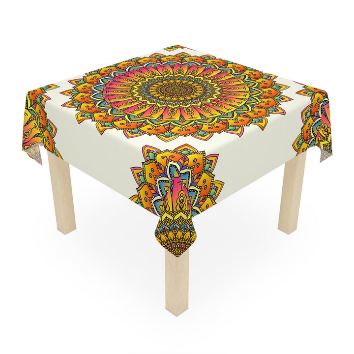 Mandala Tablecloth - Vibrant Floral Design Home Decor - Blululi