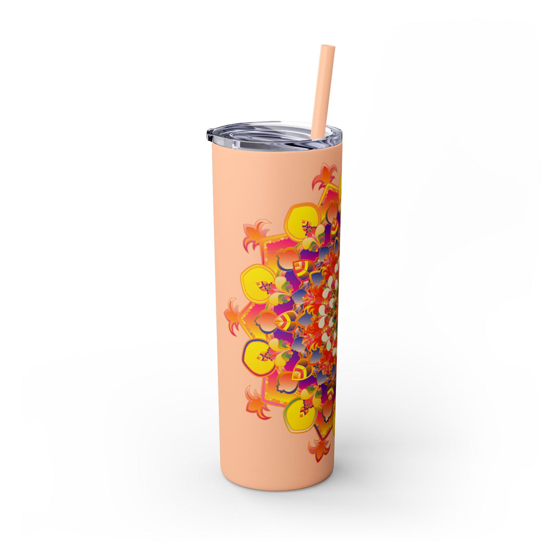 Mandala Tumbler - Colorful, 20oz Skinny, Hot/Cold Mug - Blululi