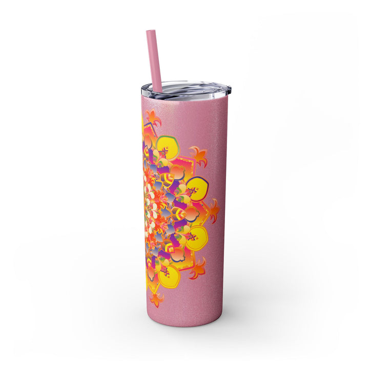 Mandala Tumbler - Colorful, 20oz Skinny, Hot/Cold Mug - Blululi