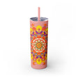 Mandala Tumbler - Colorful, 20oz Skinny, Hot/Cold Mug - Blululi