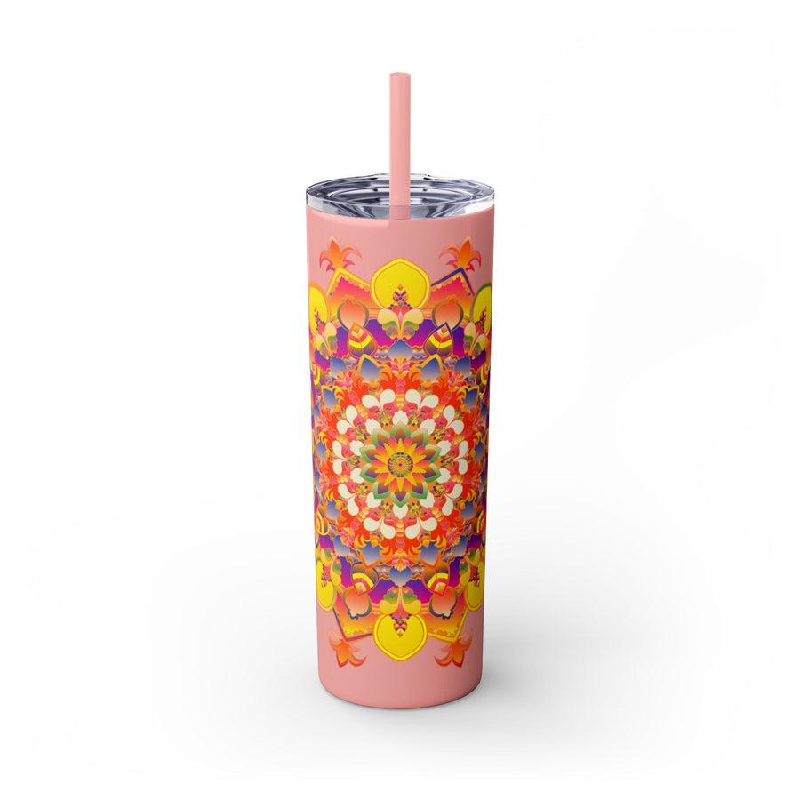 Mandala Tumbler - Colorful, 20oz Skinny, Hot/Cold Mug - Blululi