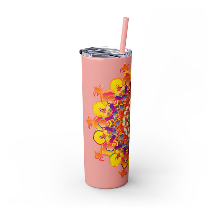 Mandala Tumbler - Colorful, 20oz Skinny, Hot/Cold Mug - Blululi