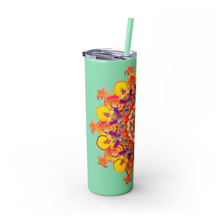 Mandala Tumbler - Colorful, 20oz Skinny, Hot/Cold Mug - Blululi