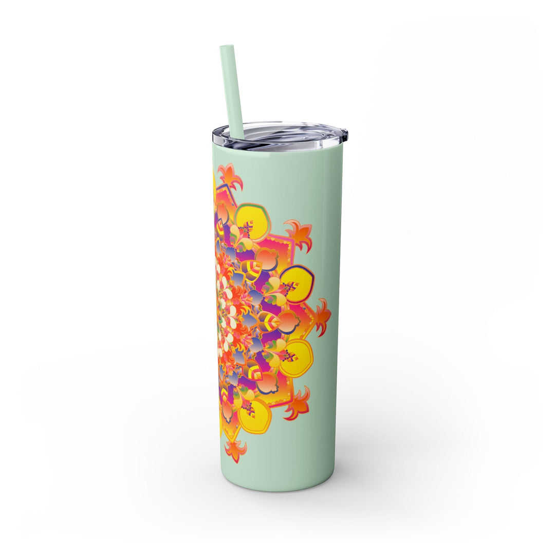 Mandala Tumbler - Colorful, 20oz Skinny, Hot/Cold Mug - Blululi