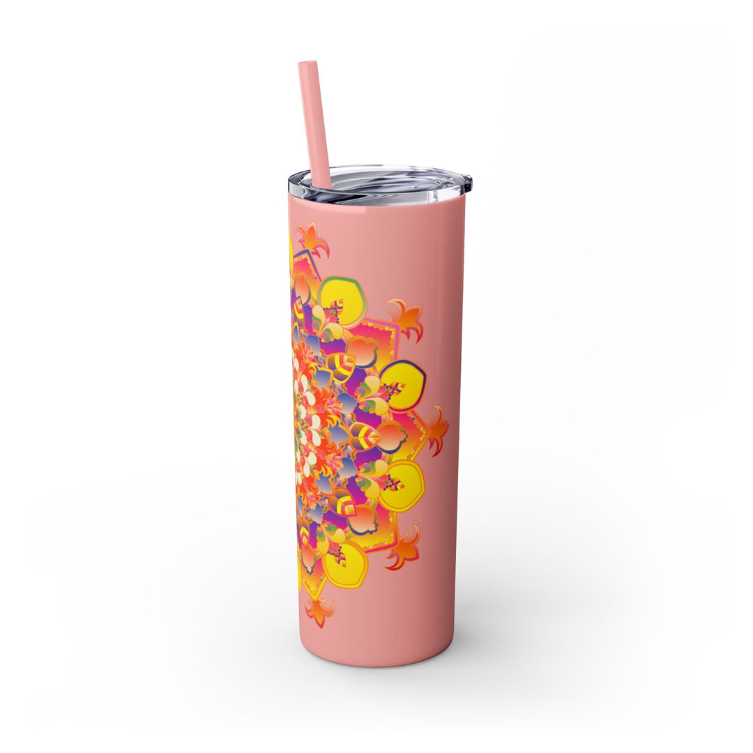 Mandala Tumbler - Colorful, 20oz Skinny, Hot/Cold Mug - Blululi