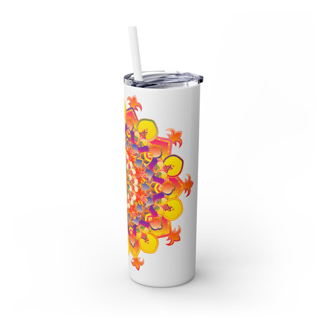 Mandala Tumbler - Colorful, 20oz Skinny, Hot/Cold Mug - Blululi