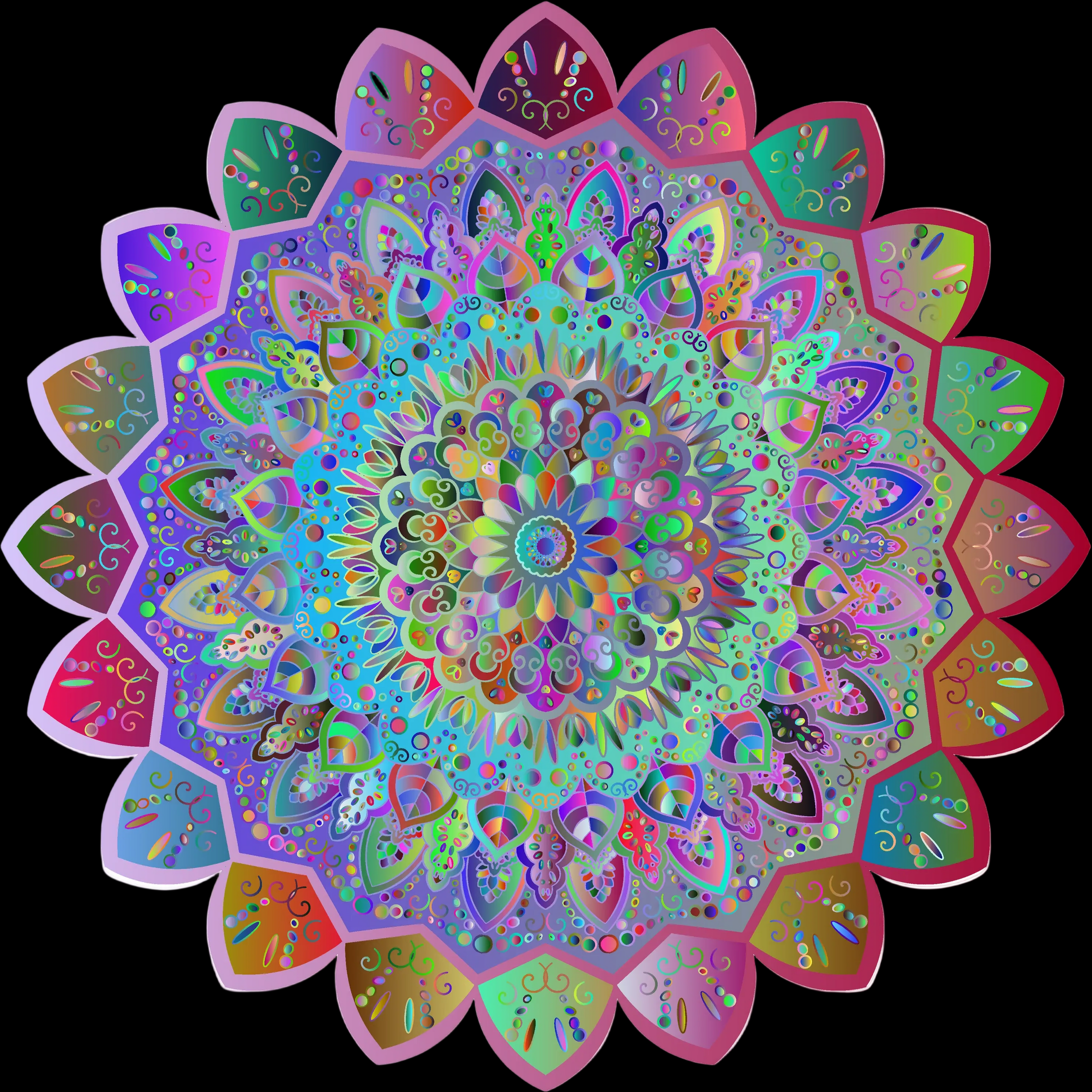 Colorful mandala design on a white background