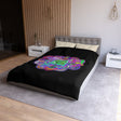 Microfiber Duvet Cover Mandala Art Drawn by Hand - Colorful Mandala on Black background - Blululi