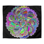 Microfiber Duvet Cover Mandala Art Drawn by Hand - Colorful Mandala on Black background - Blululi