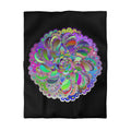Microfiber Duvet Cover Mandala Art Drawn by Hand - Colorful Mandala on Black background - Blululi