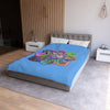 Microfiber Duvet Cover Mandala Art Drawn by Hand - Colorful Mandala on Light Blue background - Blululi