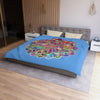 Microfiber Duvet Cover Mandala Art Drawn by Hand - Colorful Mandala on Light Blue background - Blululi