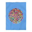 Microfiber Duvet Cover Mandala Art Drawn by Hand - Colorful Mandala on Light Blue background - Blululi
