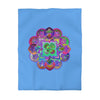 Microfiber Duvet Cover Mandala Art Drawn by Hand - Colorful Mandala on Light Blue background - Blululi