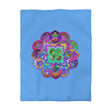 Microfiber Duvet Cover Mandala Art Drawn by Hand - Colorful Mandala on Light Blue background - Blululi